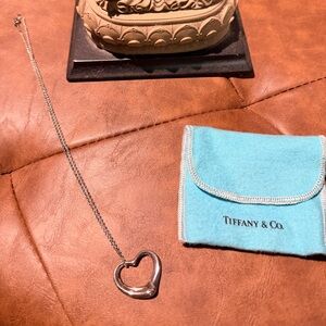 Vintage Sterling Solid Silver Tiffany & Co. © Elsa Peretti® Open Heart Necklace